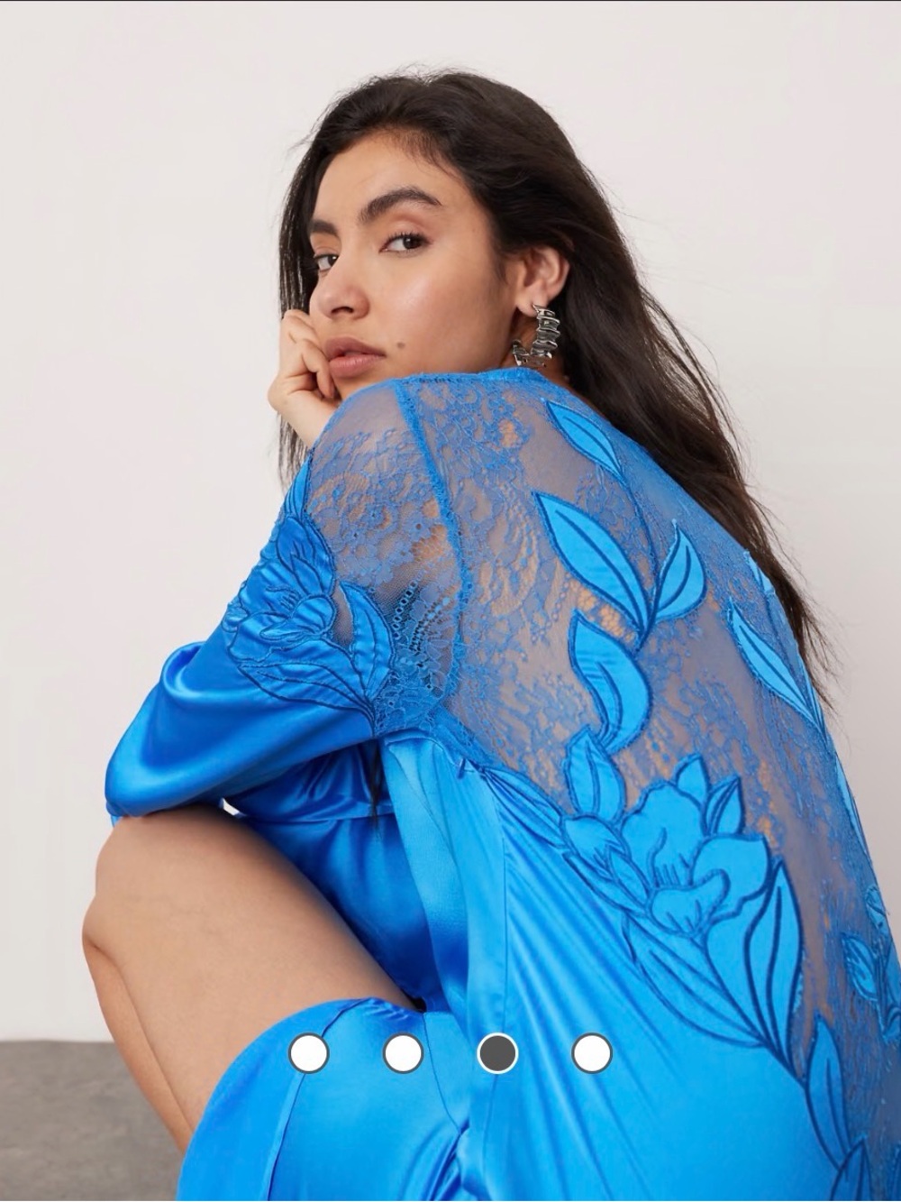 ASOS EDITION embroidered lace paneled long sleeve maxi dress. Cobalt blue. New! - Picture 5 of 5